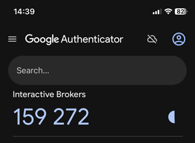 The Google Authenticator code generated on the app. 